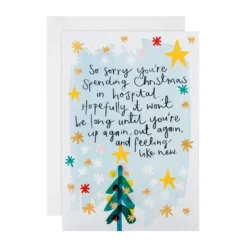 Hallmark Get Well Soon Christmas Card - 'State Of Kind' Special Star Design With Gold Foil