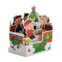 Hallmark Christmas Paper Wonder Card - PEANUTS 3D Pop Up Light And Music Design -Pod Shop 25560184