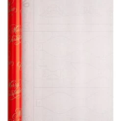 Hallmark 9M Christmas Wrapping Paper Multi-Pack - 3 X 3M Rolls In 1 Bright Red Design -Pod Shop 25562550 3