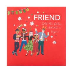 Hallmark Christmas Card For Friend - Festive Party Design With 3D Add On And Silver Foil -Pod Shop 25562601 2 scaled
