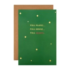 Hallmark General Christmas Card - Contemporary Full Hearts Worded Design With Gold Foil