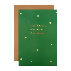 Hallmark General Christmas Card - Contemporary Full Hearts Worded Design With Gold Foil