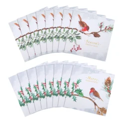 Hallmark Charity Christmas Cards - Pack Of 16 In 2 Robin Designs -Pod Shop 25572285 1 scaled
