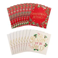 Hallmark Charity Christmas Card - Pack Of 16 In 2 Festive Designs -Pod Shop 25572290 1