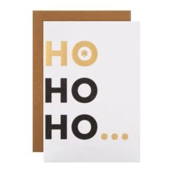 Hallmark General Christmas Card - Contemporary Ho Ho Ho Text Design