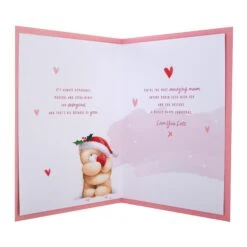 Hallmark Large Luxury Boxed Christmas Card For Mum - Cute Forever Friends Bear In Wreath Design -Pod Shop 25575215 3