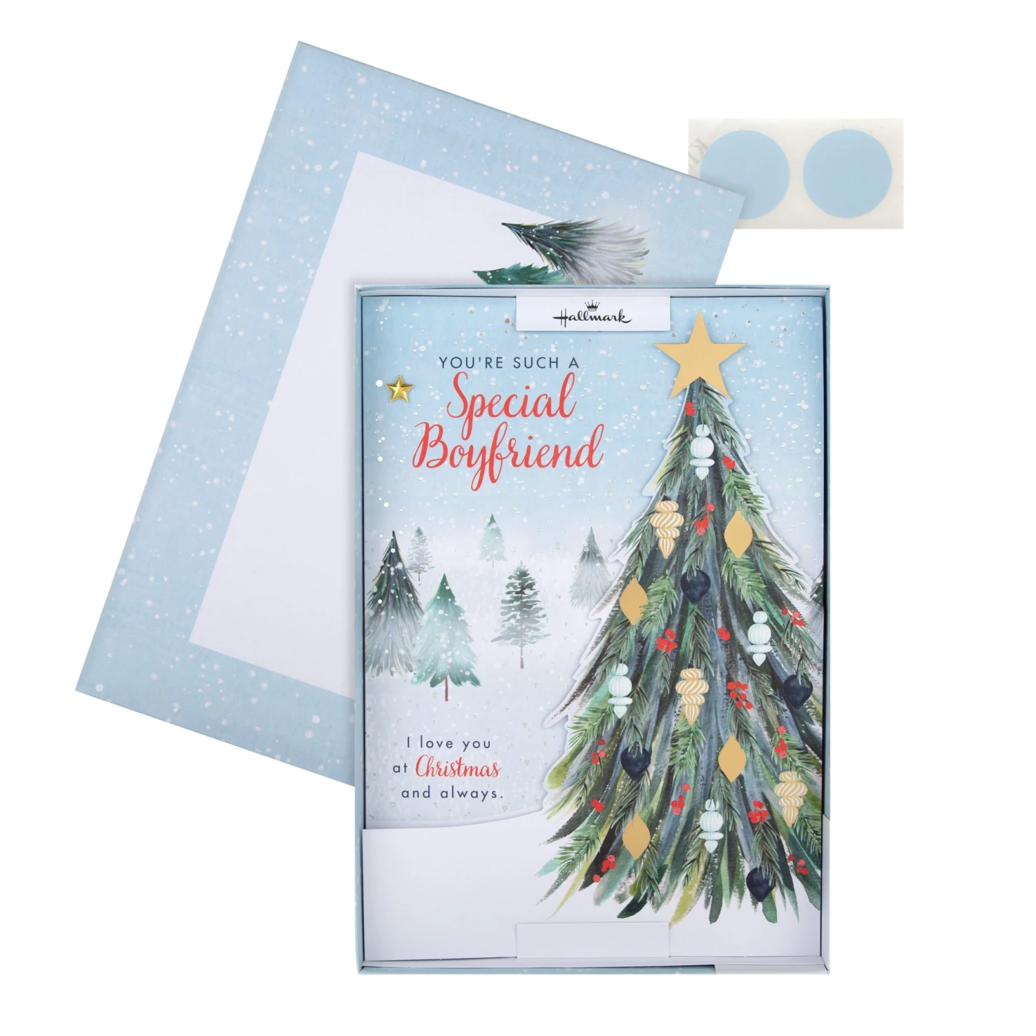 Hallmark Medium Luxury Boxed Christmas Card For Boyfriend - Classic Winter Scene With Tree Design 2 Hallmark Medium Luxury Boxed Christmas Card For Boyfriend - Classic Winter Scene With Tree Design - Image 2
