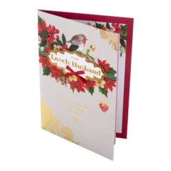 Hallmark Medium Luxury Boxed Christmas Card For Husband - Traditional Robin And Foliage Design 10 Hallmark Medium Luxury Boxed Christmas Card For Husband - Traditional Robin And Foliage Design -Pod Shop 25575219 4