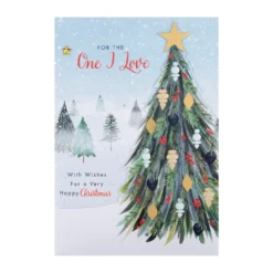 Hallmark Medium Luxury Boxed Christmas Card For One I Love - Classic Winter Scene With Tree Design -Pod Shop 25575222 4 scaled