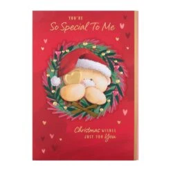 Hallmark Large Luxury Boxed Christmas Card - Cute Forever Friends Wreath And Heart Design -Pod Shop 25575225 4