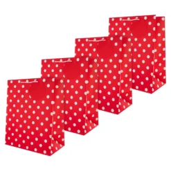 Hallmark Large Christmas Gift Bags - Pack Of 4 In Polka Dot Design