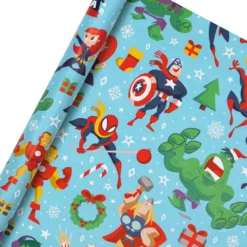 Hallmark 12m Multipack Christmas Wrapping Paper - 3 X 4M Rolls In 1 Blue MARVEL Design -Pod Shop 25584048 3 00f73d93 30d8 4a6c a153 c6fcba008f7c scaled