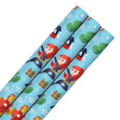 Hallmark 12m Multipack Christmas Wrapping Paper - 3 X 4M Rolls In 1 Blue MARVEL Design