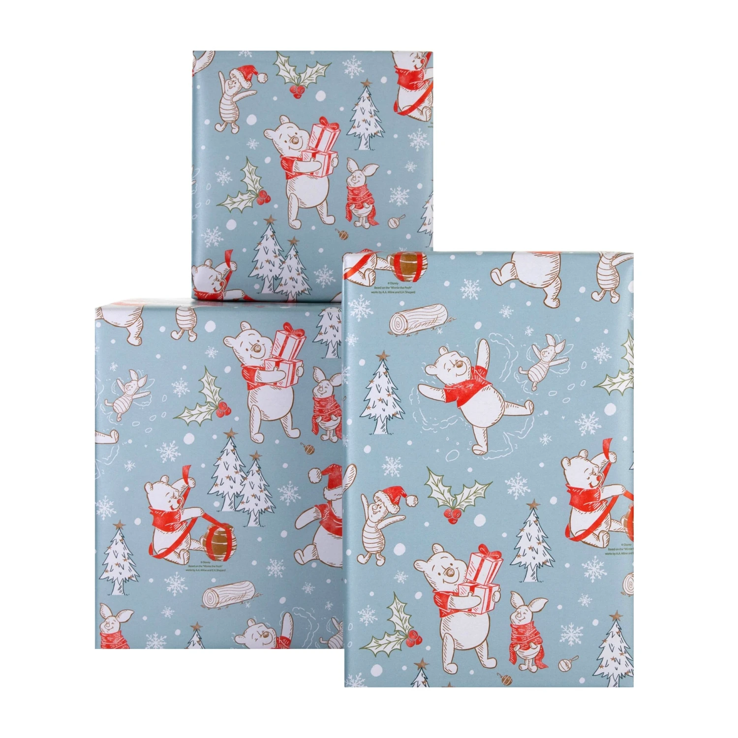 Hallmark 12m Multipack Christmas Wrapping Paper - 3 X 4M Rolls In 1 Blue Disney Winnie The Pooh Design 2 Hallmark 12m Multipack Christmas Wrapping Paper - 3 X 4M Rolls In 1 Blue Disney Winnie The Pooh Design - Image 2