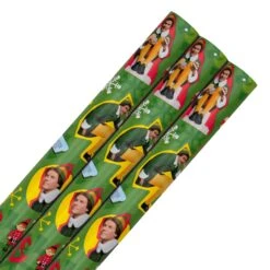 Hallmark 12m Multipack Christmas Wrapping Paper - 3 X 4M Rolls In 1 Green Buddy The Elf Design
