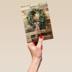 Pod Personalised Classic Wreath Winter Christmas Card -Pod Shop F1116805 hand L