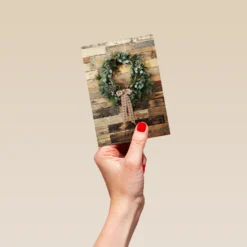 Pod Personalised Classic Wreath Winter Christmas Card -Pod Shop F1116805 hand S