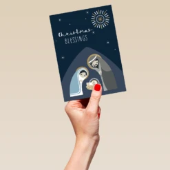Pod Personalised Nativity & Star Blessings Christmas Card -Pod Shop F1126403 hand L