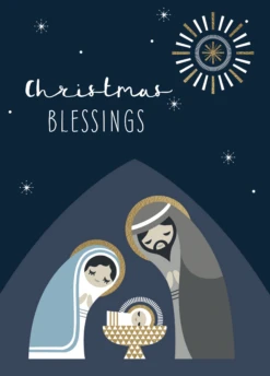 Pod Personalised Nativity & Star Blessings Christmas Card
