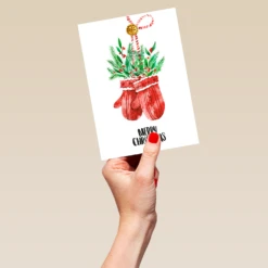 Pod Personalised Mittens Merry Christmas Card -Pod Shop F1132928 hand L