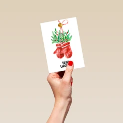 Pod Personalised Mittens Merry Christmas Card -Pod Shop F1132928 hand S