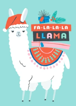 Pod Personalised Fa La La Llama Funny Christmas Card