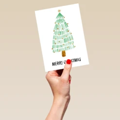 Pod Personalised Merry Christmas Tree Card -Pod Shop F1134905 hand L