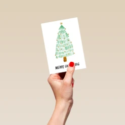 Pod Personalised Merry Christmas Tree Card -Pod Shop F1134905 hand S