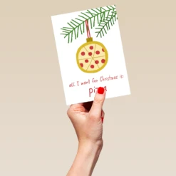 Pod Personalised Funny Christmas Tree Pizza Card -Pod Shop F1134980 hand L