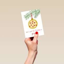 Pod Personalised Funny Christmas Tree Pizza Card -Pod Shop F1134980 hand S