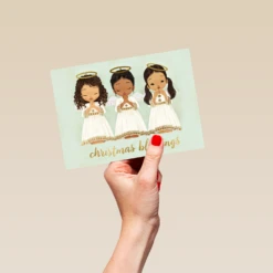 Pod Personalised Blessings & Angels Christmas Card -Pod Shop F1134985 hand L