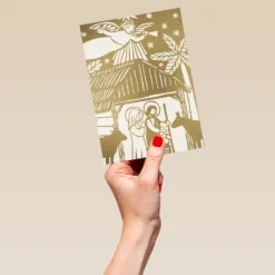 Pod Personalised Nativity & Angel Christmas Card -Pod Shop F2011095 hand L