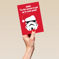 Pod Personalised Kids Star Wars™ Stormtrooper Christmas Card -Pod Shop F3005519 hand L
