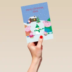 Pod Personalised Kids Peppa Pig Family Christmas Card -Pod Shop F3005526 hand L