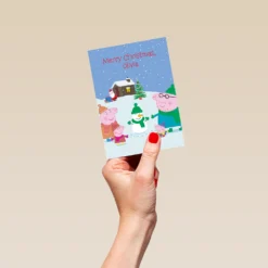 Pod Personalised Kids Peppa Pig Family Christmas Card -Pod Shop F3005526 hand S