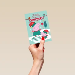 Pod Personalised Kids Peppa Pig Elves Christmas Card -Pod Shop F3005527 hand S