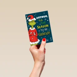 Pod Personalised Funny The Grinch Tis The Season Christmas Card -Pod Shop F3005528 hand S