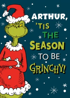 Pod Personalised Funny The Grinch Tis The Season Christmas Card