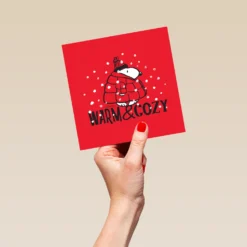 Pod Personalised PEANUTS SNOOPY Cosy Warm Christmas Card -Pod Shop F3005538 hand L