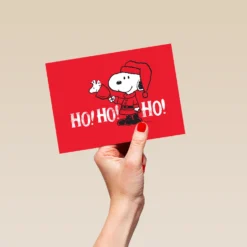 Pod Personalised PEANUTS SNOOPY Ho Ho Ho Christmas Card -Pod Shop F3005539 hand L