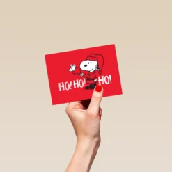 Pod Personalised PEANUTS SNOOPY Ho Ho Ho Christmas Card -Pod Shop F3005539 hand S