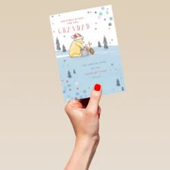 Pod Personalised Cute Grandad Disney Winnie The Pooh Christmas Card -Pod Shop F3005568 hand L
