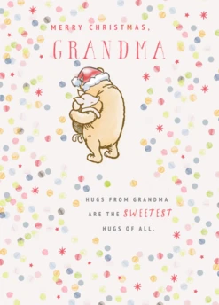 Pod Personalised Cute Grandma Disney Winnie The Pooh Christmas Card