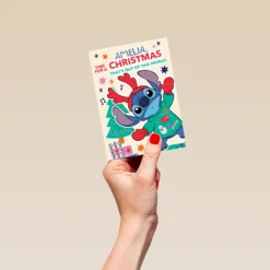Pod Personalised Cute Kids Disney Lilo & Stitch Christmas Card -Pod Shop F3005573 hand S