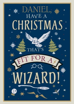 Pod Personalised Harry Potterâ„¢ Wizard Christmas Card