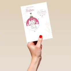 Pod Personalised Cute Sister Disney The Aristocats Cats Christmas Card -Pod Shop F3005578 hand L