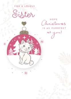Pod Personalised Cute Sister Disney The Aristocats Cats Christmas Card