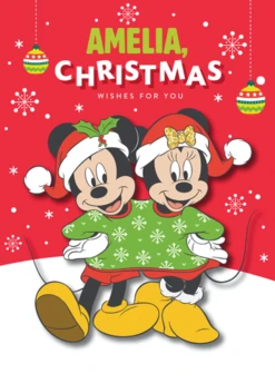 Pod Personalised Kids Disney Mickey & Minnie Christmas Card