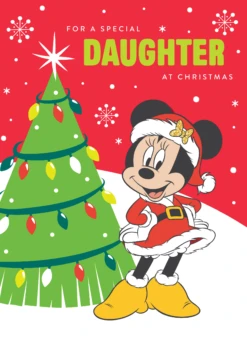 Pod Personalised Daughter Disney Minnie Mouse Christmas Card