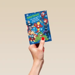 Pod Personalised Kids Brother MARVEL Avengers Christmas Card -Pod Shop F3005593 hand S
